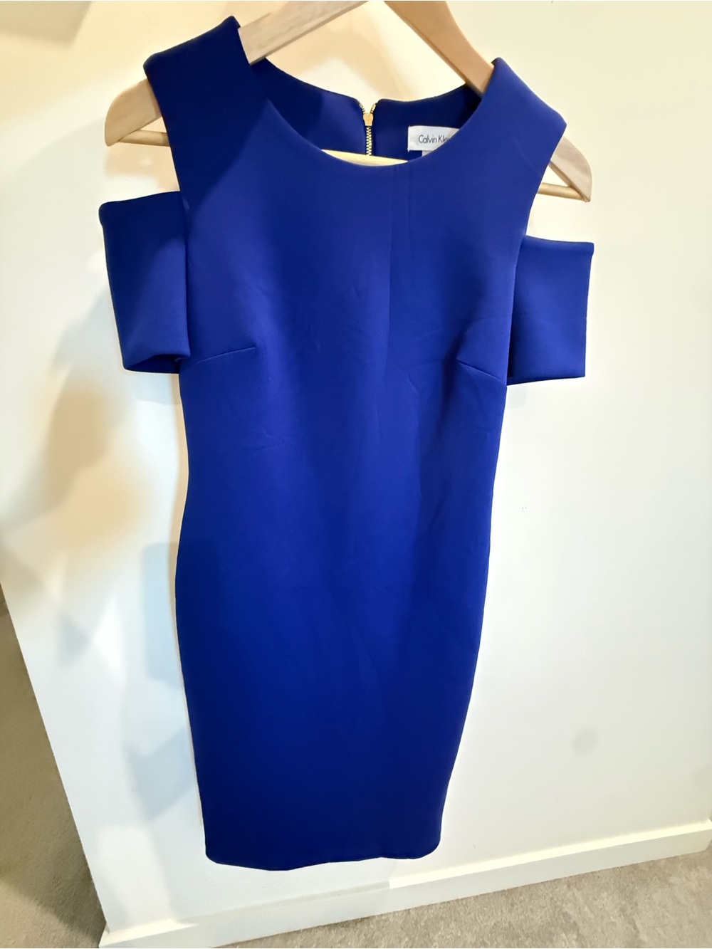 Calvin Klein Cobalt One-Shoulder Sheath Dress